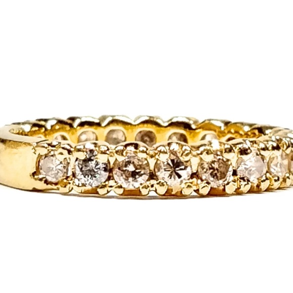 Dazzling natural 1 Ct diamonds champagne colors on 18k YG Ring size 5 - Picture 8 of 17